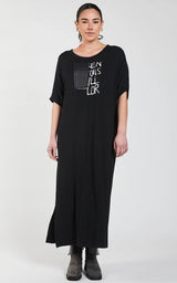 Obi Media Tee Dress | Black