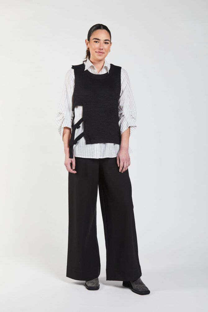 Obi Wool Bias Pants | Black