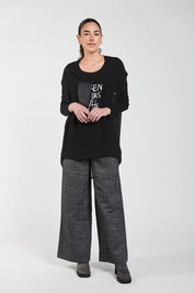 Obi Media Drape Top | Black