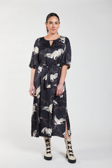 Obi Crane Shift Dress | Black