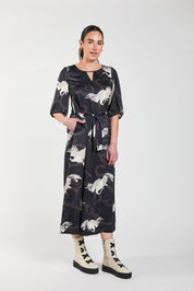 Obi Crane Shift Dress | Black