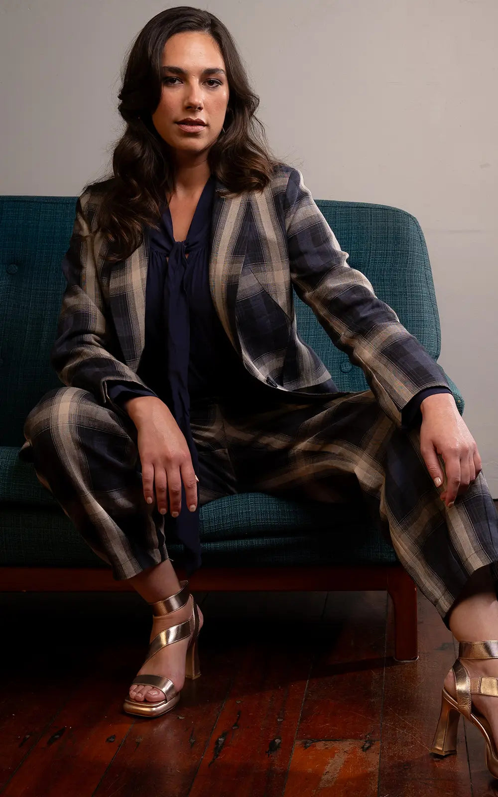 Marakesh Check Blazer | Navy Fawn