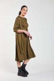 Obi Causeway Pleat Dress | Black