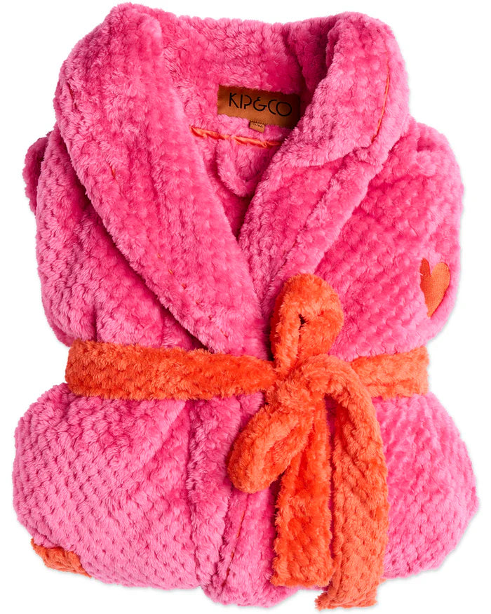Kip & Co Kiss Me Cosy Robe | Hot Pink Orange
