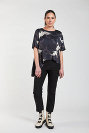 Obi Crane Drape Top | Black