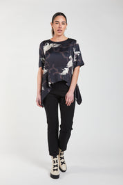 Obi Crane Drape Top | Black