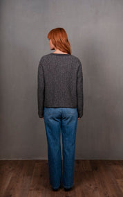 Bridge & Lord Links Stripe Cardi | Mid Grey