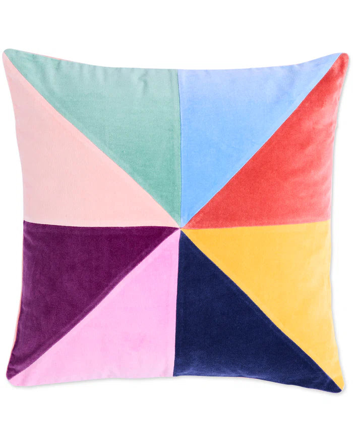 Kip & Co  Lustre Panelled Velvet Cushion | Multi
