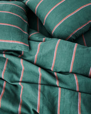 Kip & Co Wakame Crush Stripe Linen Flat Sheet | Queen