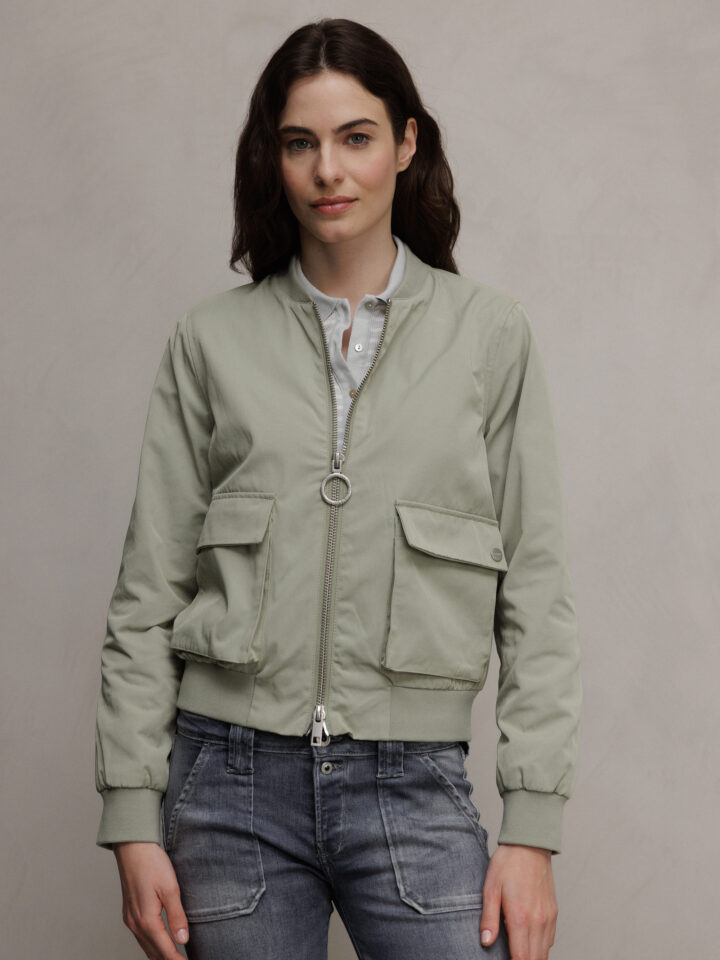 Zhrill Julie Solid Bomber Jacket | Green
