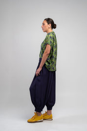 Obi Silhouette Harem Pant | Blue