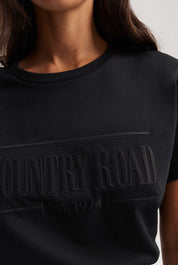 Australian Cotton Heritage Embroidered T-Shirt | Black