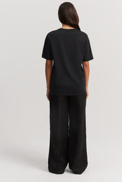 Australian Cotton Heritage Embroidered T-Shirt | Black
