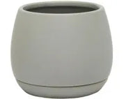 Addie Round Ceramic Pot & Saucer | Light Grey16.5cm