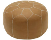 Morocco Vegan Leather Pouf | Brown