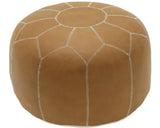 Morocco Vegan Leather Pouf | Brown