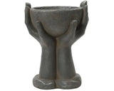 Fibre Clay Hands Bird Feeder Planter | Grey