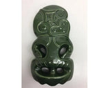 Ceramic Hanging Wall Tiki Green | 30cm