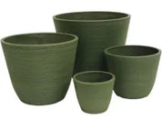 Enviro Ribbed Planter | Tapered Olive 8.2cm
