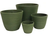 Enviro Ribbed Planter | Tapered Olive 8.2cm