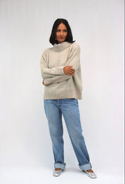Tatano Henri Roll Neck Sweater | Wheat