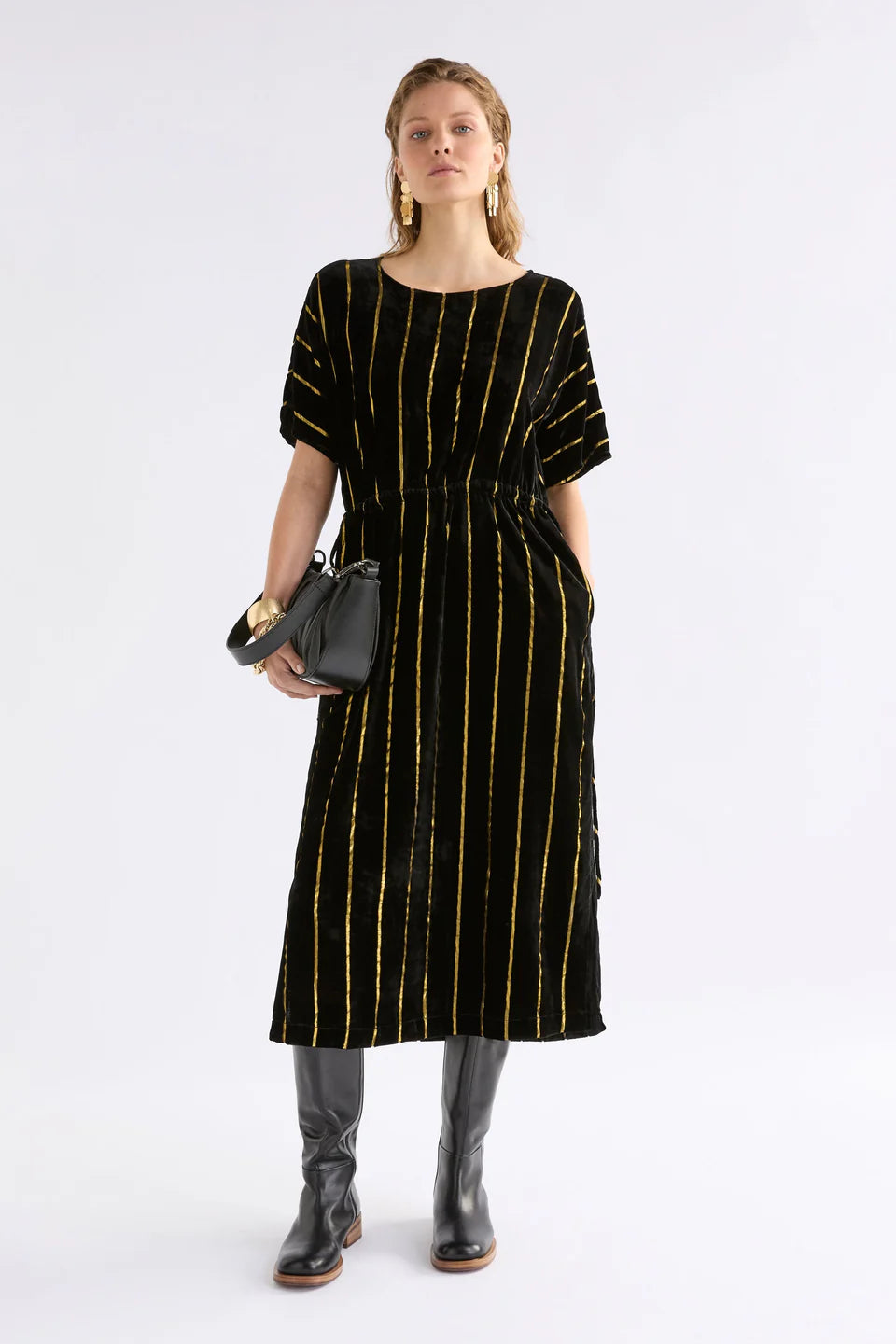Elk Lumii Velvet Dress | Black Gold