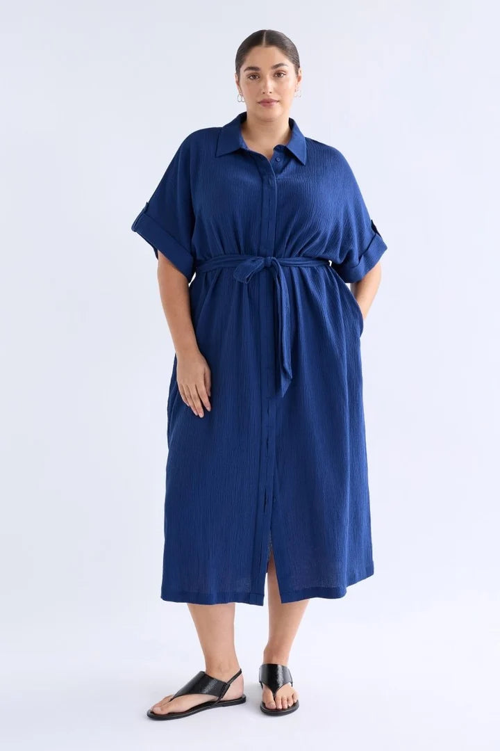 Elk Edeka Shirt Dress | Vibrant Blue
