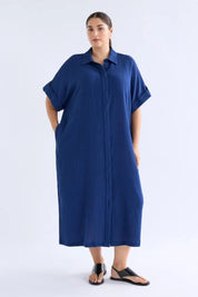 Elk Edeka Shirt Dress | Vibrant Blue