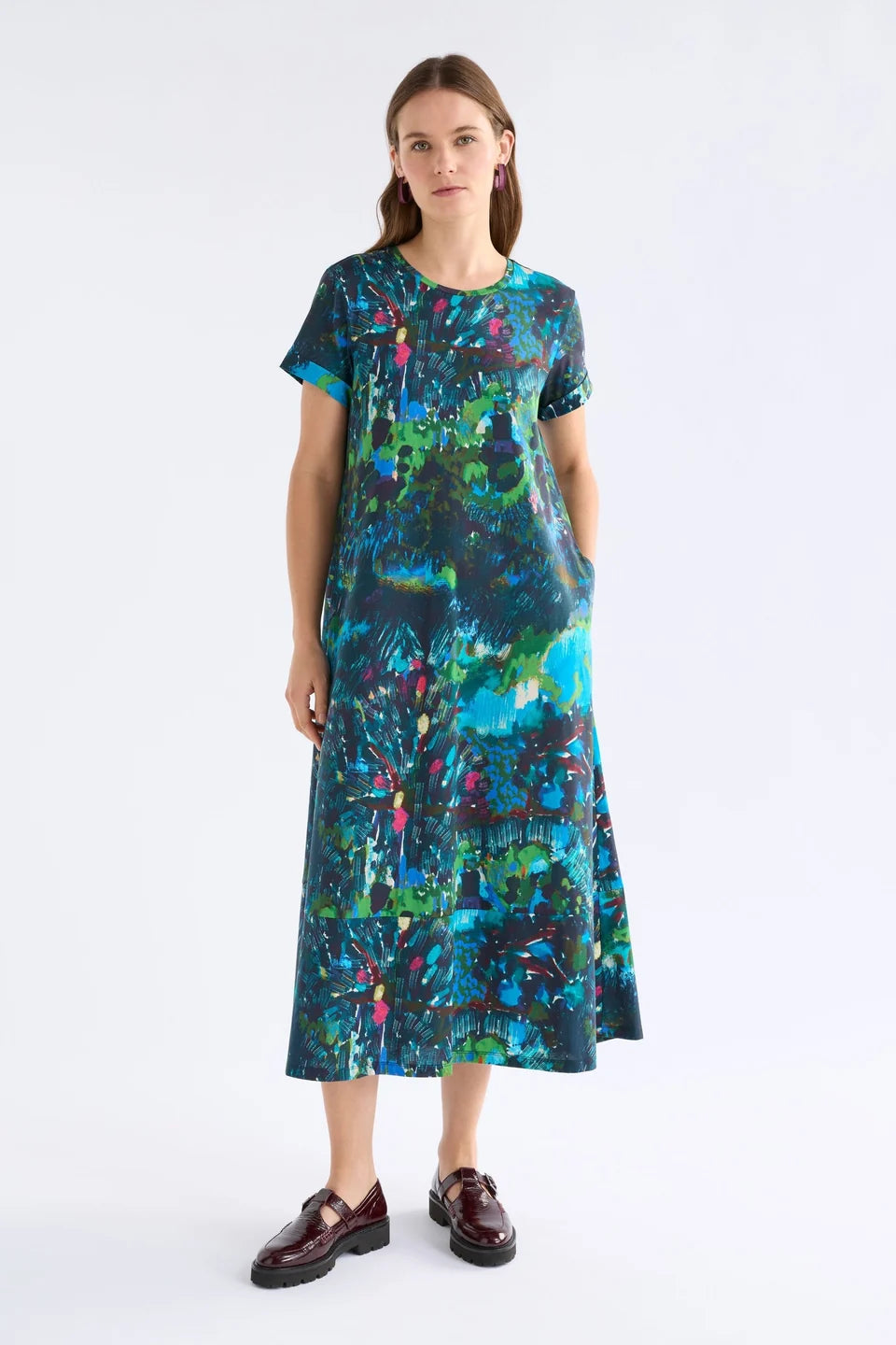 Elk Haki Dress | Landskap Print
