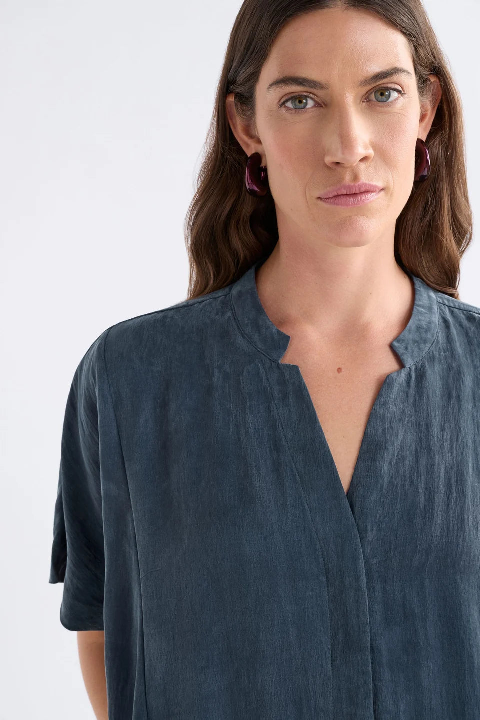 Elk Delme Shirt Dress | Steel Blue