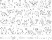 Colour Me Kids  Washable, Reusable Colouring-In Solo Mat Kit | Alphabet Animals