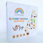 Colour Me Kids Washable Reusable Colouring Tablecloth | Alphabet Animals
