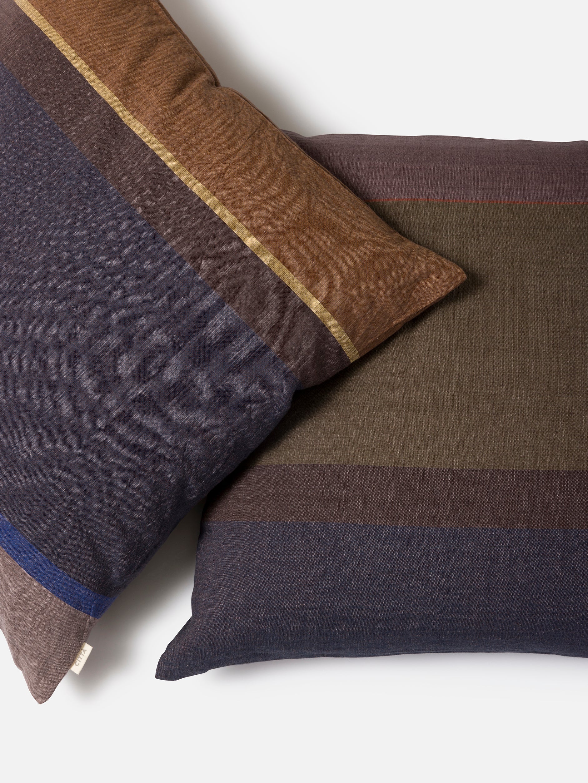 Citta Obi Euro Cushion Cover | Ivy Blue Black