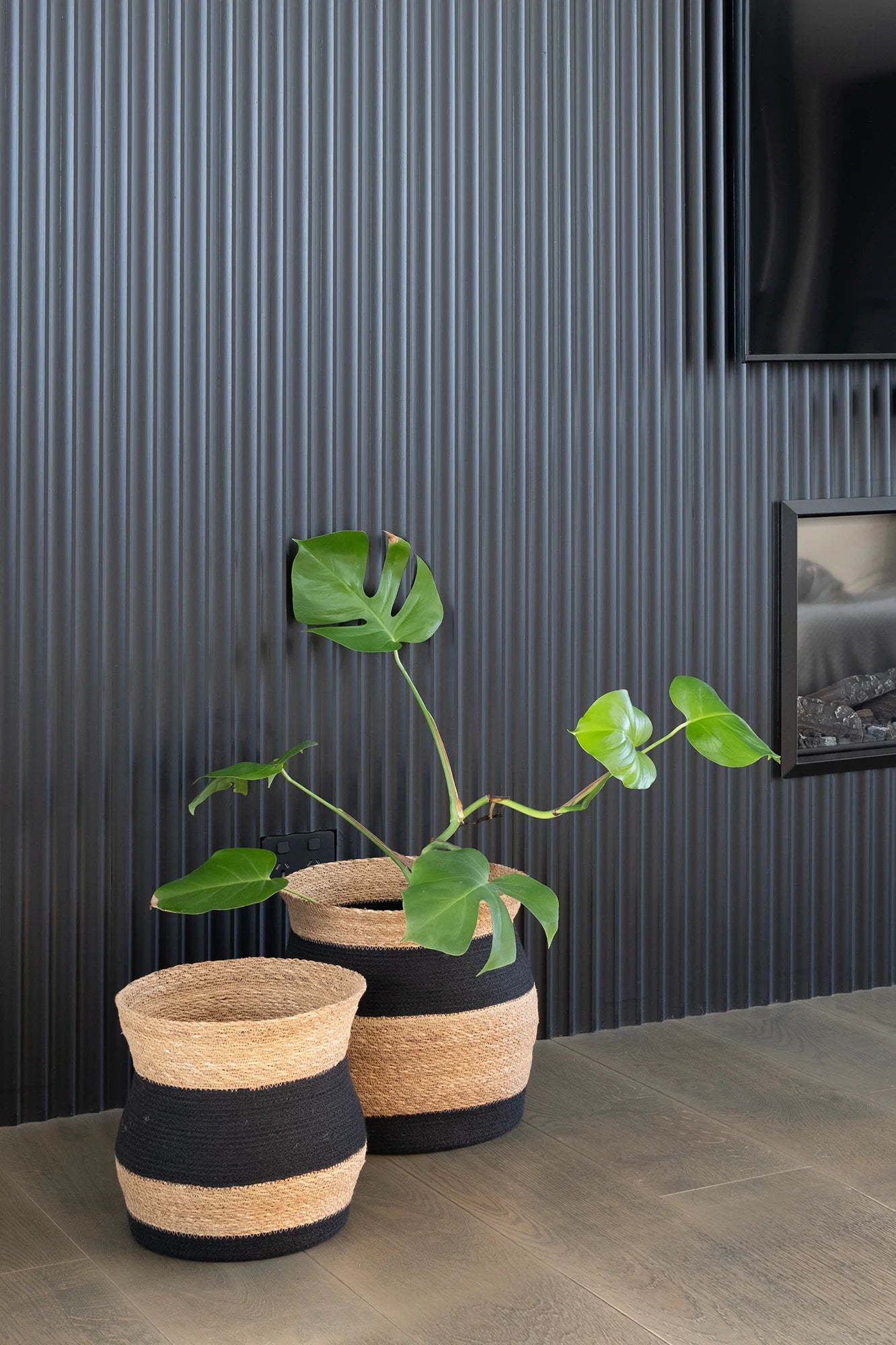 Bangla Baskets | Natural With Black Medium