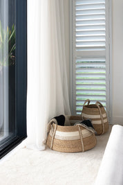 Amini Baskets | Natural With White Large