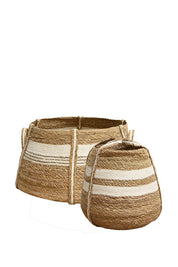 Amini Baskets | Natural With White Small