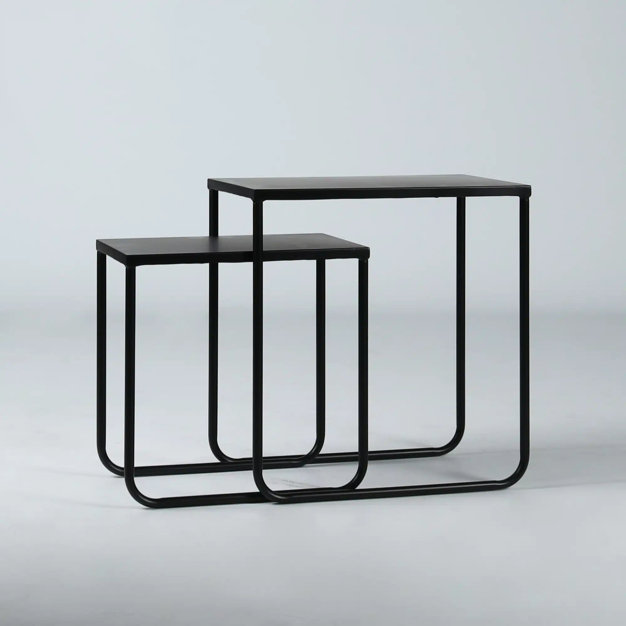 Dallas Rectangle Side Table Nest | Black