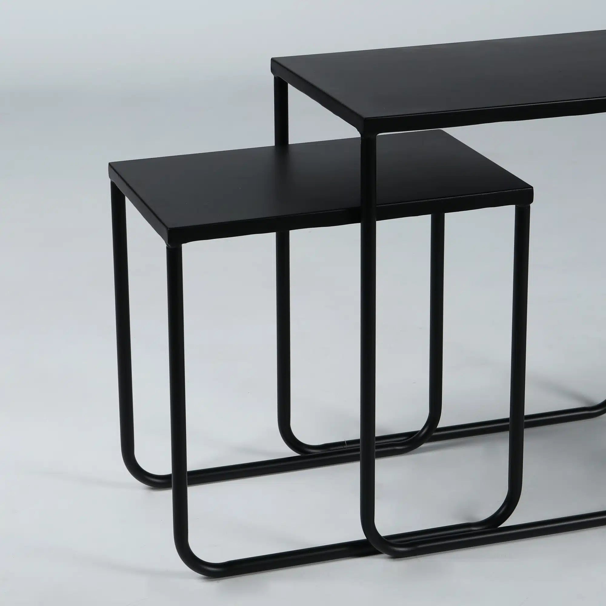 Dallas Rectangle Side Table Nest | Black