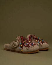 ASFVLT Flair Slide Mule | Sand Fringe