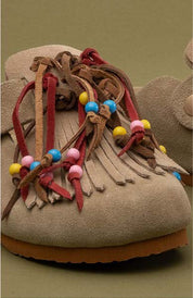ASFVLT Flair Slide Mule | Sand Fringe