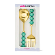Orb Salad Server Set | Emerald
