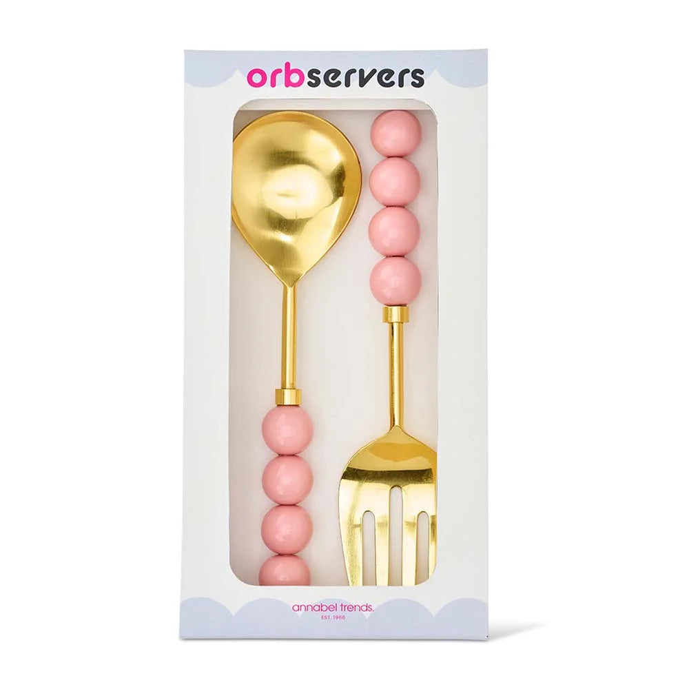 Orb Salad Server Set | Light Pink