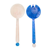 Resin Salad Server Set | Blue & White
