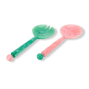 Resin Salad Server Set | Pink Green