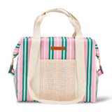Picnic Cooler Box Bag | Pink & Green Stripe
