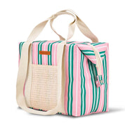 Picnic Cooler Box Bag | Pink & Green Stripe