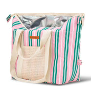 Picnic Cooler Box Bag | Pink & Green Stripe