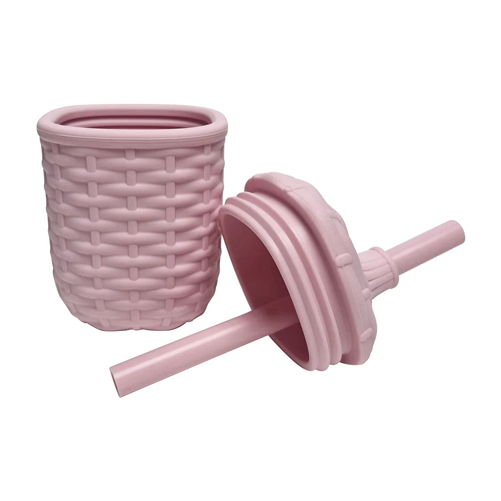 Silicone Rattan Dinner Set Of 3 | Pink