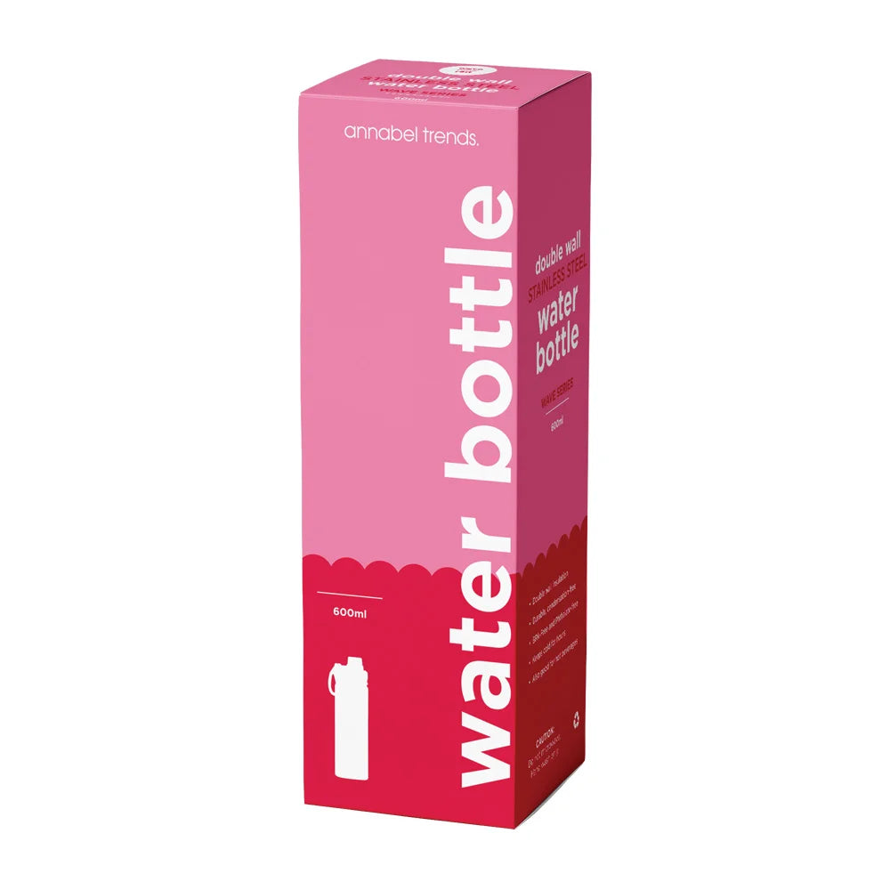 Wave Drink Bottle 600ml | Wave Pink Red