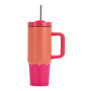 Super Sip Stainless Steel Wave | Orange Hot Pink